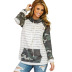 long-sleeved autumn striped stitching street style pile collar pullover women s sweater NSSI2490