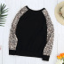 Cuello redondo Halloween otoño e invierno nueva camiseta de mujer con costura de leopardo NSSI2491