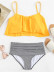 new hot style ruffled solid color split bikini ladies swimsuit NSHL2498