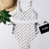 new style retro special cloth buttonhole cut lace split bikini swimsuit NSHL2499