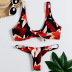 new printed split bikini swimsuit sexy knotted triangle women s swimwear NSHL2511