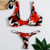 new printed split bikini swimsuit sexy knotted triangle women s swimwear NSHL2511