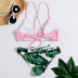 new printed split bikini swimsuit sexy triangle leaf women s swimwear NSHL2512