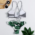 new printed split bikini swimsuit sexy triangle leaf women s swimwear NSHL2512