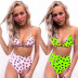 bikini caliente traje de baño de leopardo para mujer venta caliente bikini de cintura alta nuevo traje de baño verde fluorescente NSDA2540