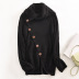  long-sleeved hem asymmetric button-type pullover sweater NSSI2541
