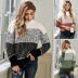  striped long-sleeved high-neck knitted sweater  NSSI2555