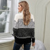  striped long-sleeved high-neck knitted sweater  NSSI2555