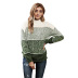 suéter de punto a rayas de manga larga con cuello alto NSSI2555