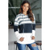  loose design hoodie pullover long-sleeved contrast sweater NSSI2560