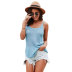 knitted camisole hit color summer new casual round neck thin shoulder strap top NSSI2561