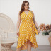 plus size summer polka dot ruffle dress NSQH7895