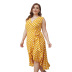 plus size summer polka dot ruffle dress NSQH7895