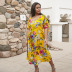 spring and summer plus size  bohemian print dress  NSQH7903