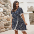 spring and summer plus size floral wrap breast dress NSQH8008