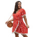 spring and summer plus size floral wrap breast dress NSQH8008