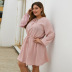 plus size spring and summer pure color dress  NSQH8012