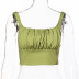 women sleeveless pleated sexy camisole  NSAG8064