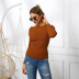 thin mid-neck slim knitted bottoming shirt  NSCX8111