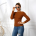 thin mid-neck slim knitted bottoming shirt  NSCX8111