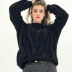 Fashion round neck pullover solid color twist sweater NSCX8114