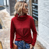 new high-neck solid color sweater NSDY8192