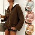 autumn and winter zipper pocket high neck sweater  NSDY8193