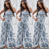 Sexy Wrapped Chest Print Jumpsuit  NSDY8273