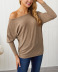 Sexy Off Shoulder Bat Sleeve Knit Top   NSDY8284