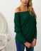 Sexy Off Shoulder Bat Sleeve Knit Top   NSDY8284