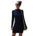 round neck knitted slim long-sleeved dress NSDY8337