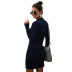 round neck knitted slim long-sleeved dress NSDY8337