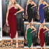 solid color sling cloak split dress  NSKX8443