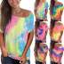 women s loose tie-dye printing short-sleeved T-shirt  NSKX8450