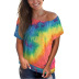 women s loose tie-dye printing short-sleeved T-shirt  NSKX8450