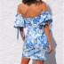 wrapped chest one-shoulder open back floral print dress NSAG8525