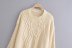 handmade crew neck cable knit sweater  NSAM8805