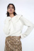 suéter de punto de mujer con solapa y escote bordado NSAM8807