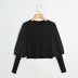 nuevo suéter de costura de cuello redondo para mujer NSAM8823