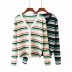 Women s Color Striped Knit Cardigan  NSAM8878