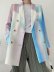 colorful tie-dye double-breasted lapel mid-length suit  NSAM8893