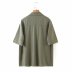 Army Green Button Satin Shirt  NSAM8917