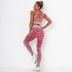 seamless knitted quick-drying striped camouflage three-piece yoga suit NSLX8989