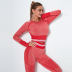 Seamless Knitted Quick-Drying Long-Sleeved Running Yoga Wear NSLX9012