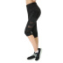 high elastic cropped side pocket mesh yoga pants NSLX9015
