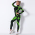 seamless knitted striped long-sleeved two-piece sports yoga suit NSLX9016