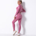 seamless knitted striped sports yoga long-sleeved two-piece suit  NSLX9020