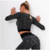 ropa de yoga para correr de manga larga de secado rápido de punto sin costuras NSLX9039