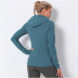 quick-drying front zipper hooded long sleeves sports shirt NSLX9046