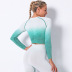 hanging dyed gradient seamless hollow long sleeve yoga top NSLX9057